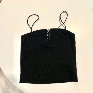 AMERICAN EAGLE Black Ribbed Tank Top